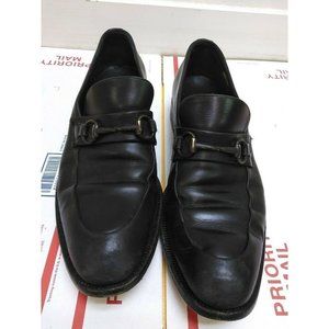 Gucci Men's 9W Black Leather W/Horsebit Loafers